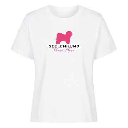 Premium Damen-Shirt "Lhasa Apso - Seelenhund" Weiß – hunde-shirt.de