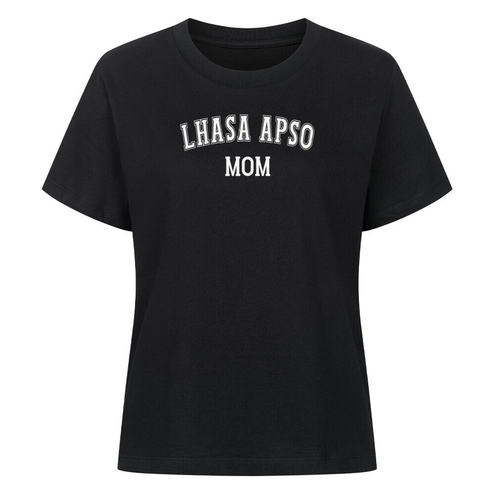 Premium Damen-Shirt "Lhasa Apso - MOM" Schwarz – hunde-shirt.de