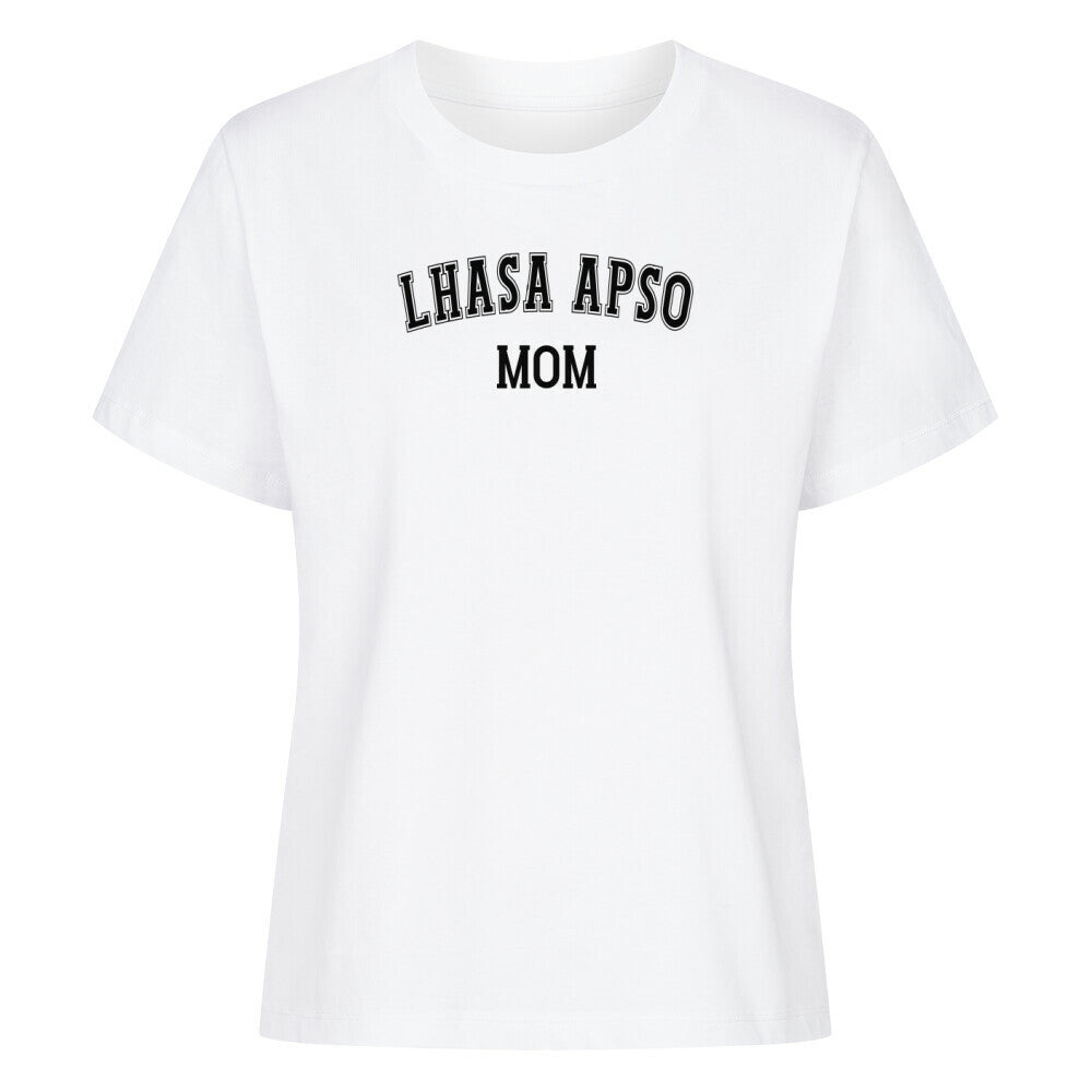 Premium Damen-Shirt "Lhasa Apso - MOM" Weiß – hunde-shirt.de