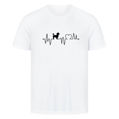 Premium T-Shirt "Lhasa Apso - Heartbeat" Weiß – hunde-shirt.de