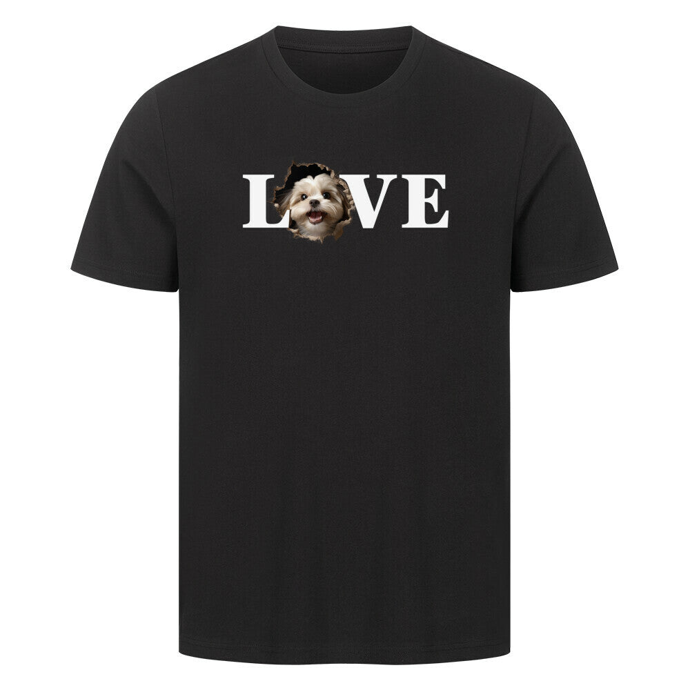 Premium T-Shirt "Lhasa Apso - LOVE" Schwarz – hunde-shirt.de