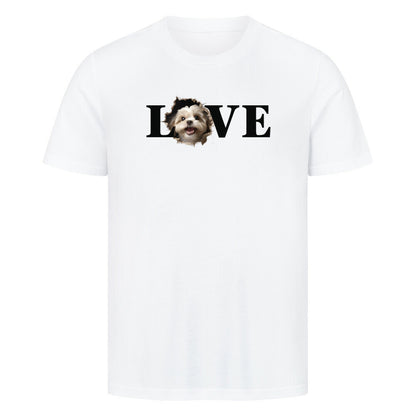 Premium T-Shirt "Lhasa Apso - LOVE" Weiß – hunde-shirt.de