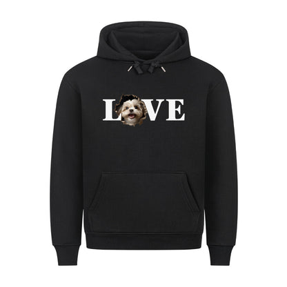 Premium Hoodie "Lhasa Apso - LOVE" Schwarz – hunde-shirt.de
