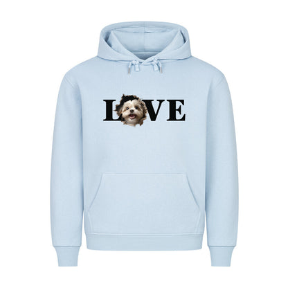 Premium Hoodie "Lhasa Apso - LOVE" Babyblau – hunde-shirt.de