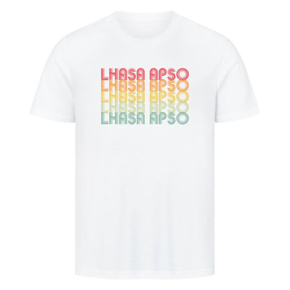 Premium T-Shirt "Lhasa Apso - RETRO" Weiß – hunde-shirt.de