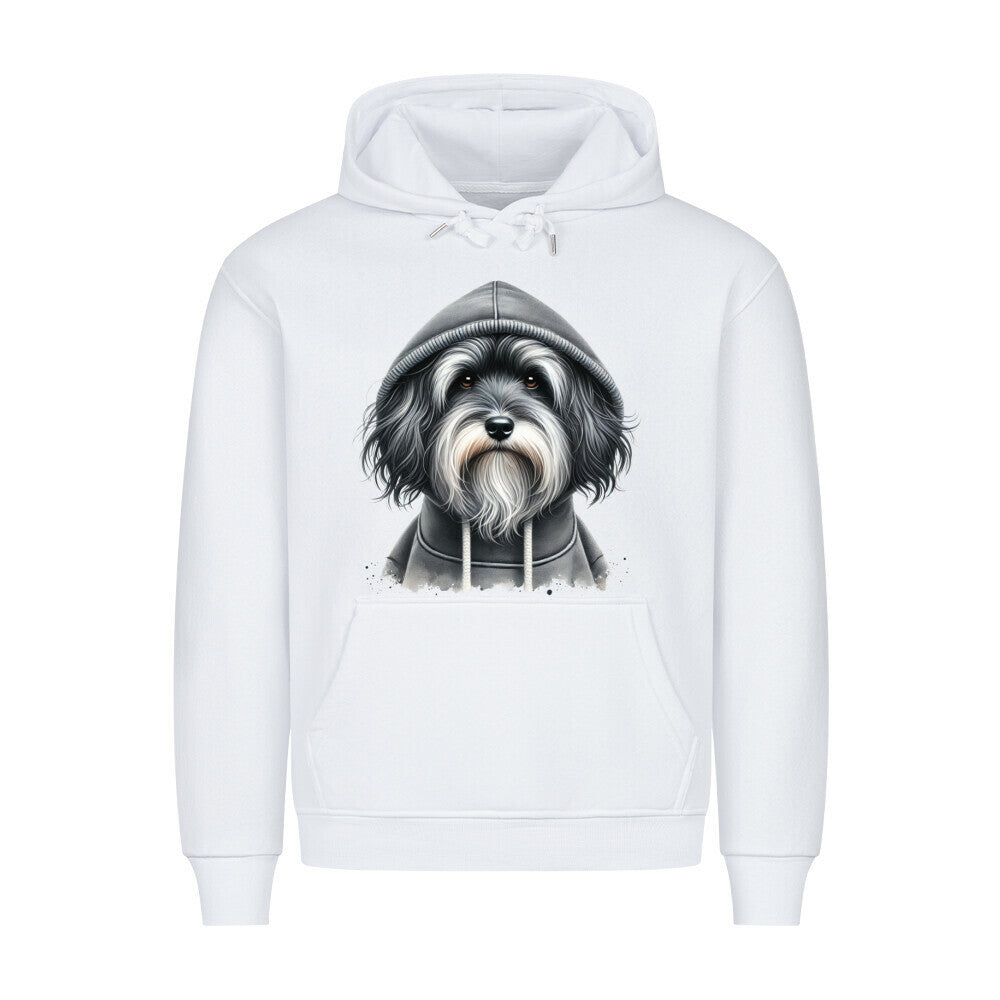 Premium Hoodie "Löwchen grau - Hooded" Weiß – hunde-shirt.de