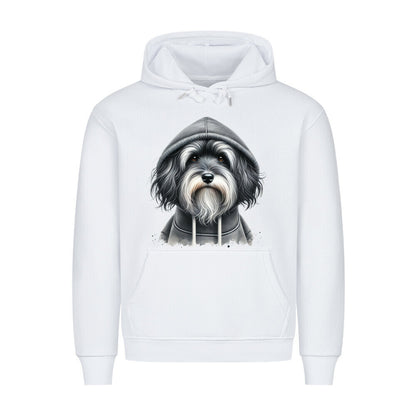 Premium Hoodie "Löwchen grau - Hooded" Weiß – hunde-shirt.de