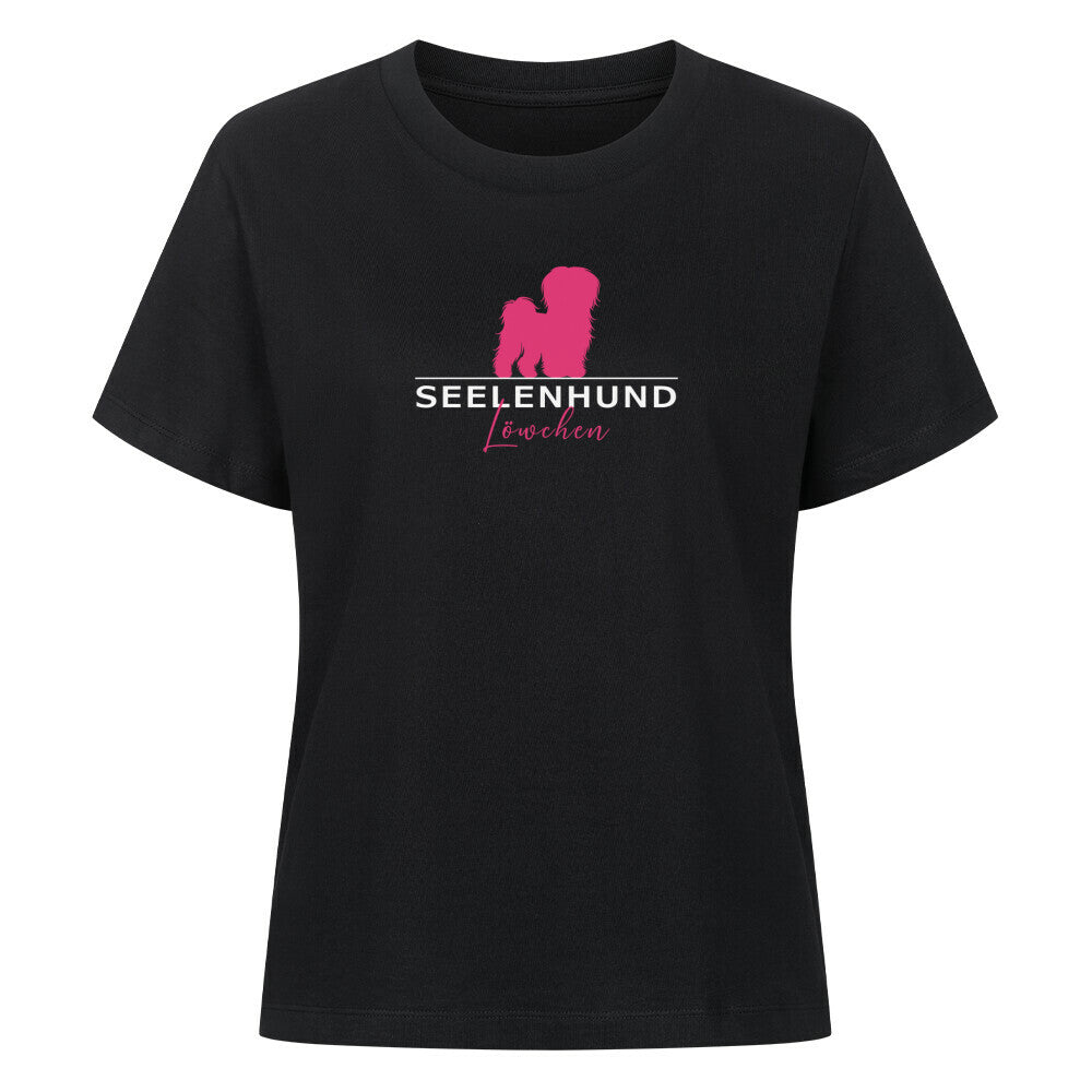 Premium Damen-Shirt "Löwchen - Seelenhund" Schwarz – hunde-shirt.de