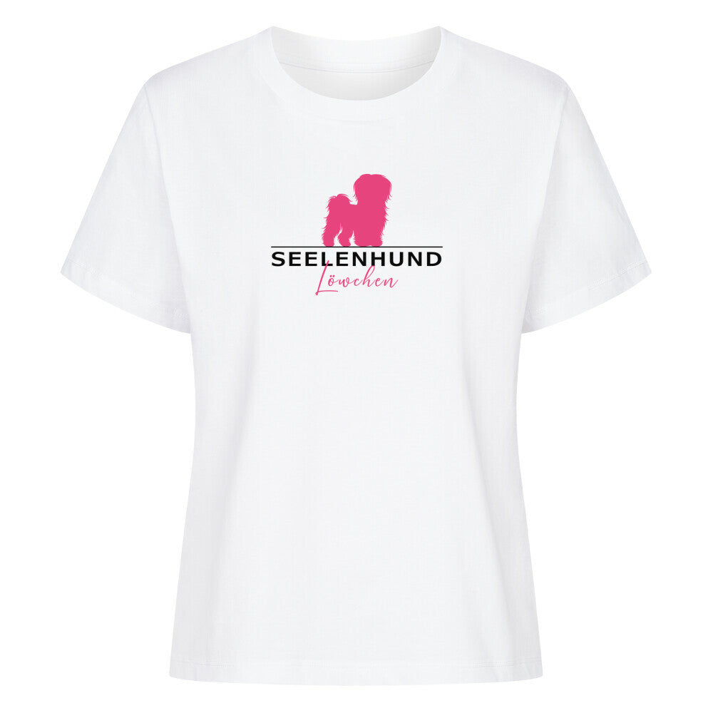 Premium Damen-Shirt "Löwchen - Seelenhund" Weiß – hunde-shirt.de
