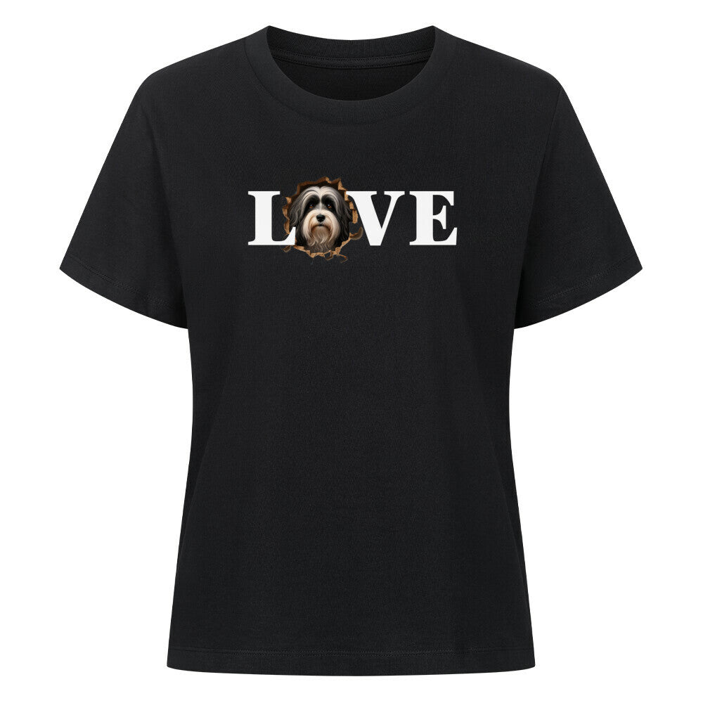 Premium Damen-Shirt "Löwchen - LOVE" Schwarz – hunde-shirt.de