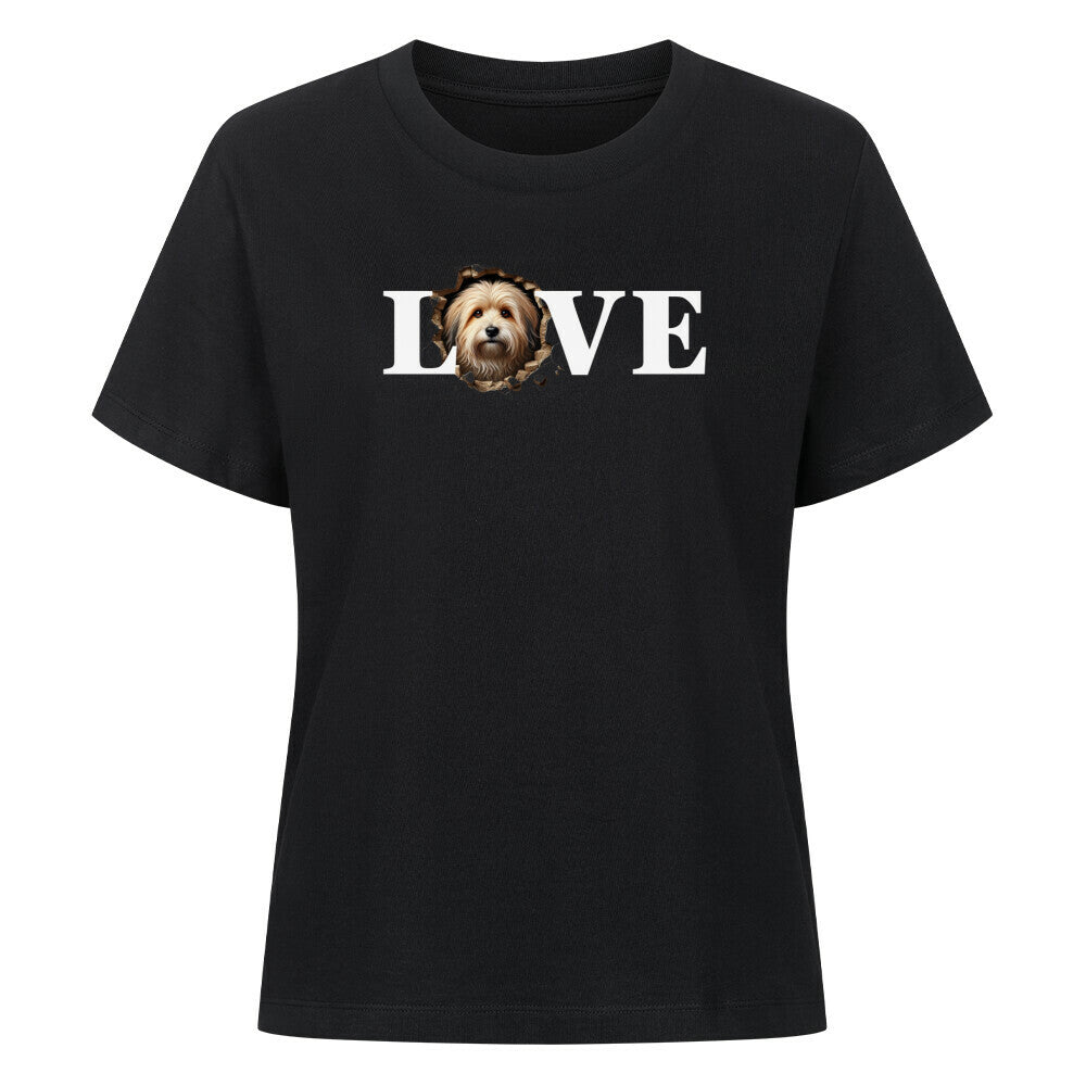 Premium Damen-Shirt "Löwchen - LOVE II" Schwarz – hunde-shirt.de