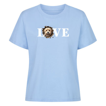 Premium Damen-Shirt "Löwchen - LOVE II" Sky Blue – hunde-shirt.de