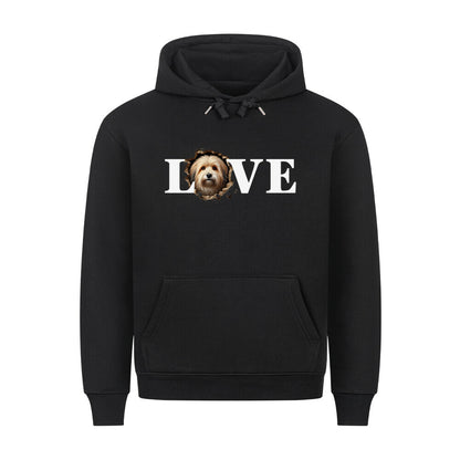 Premium Hoodie "Löwchen - LOVE II" Schwarz – hunde-shirt.de