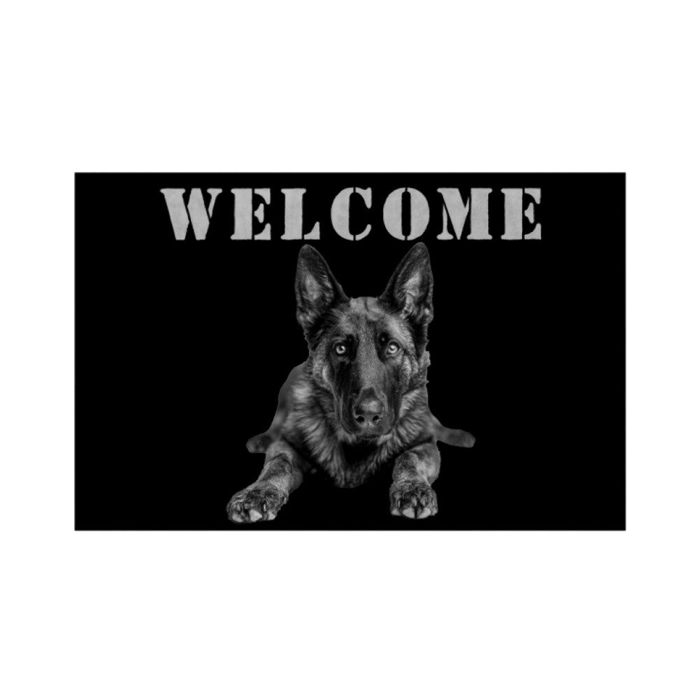 Fußmatte "Malinois - WELCOME" Weiß – hunde-shirt.de