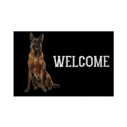 Fußmatte "Malinois - WELCOME II" Weiß – hunde-shirt.de