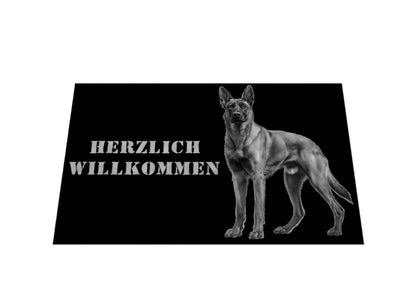 Fußmatte "Malinois - Herzlich Willkommen II" – hunde-shirt.de
