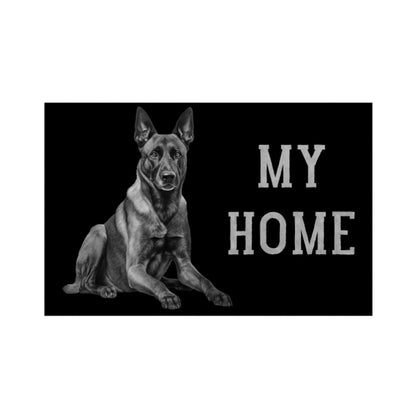 Fußmatte "Malinois - MY HOME" Weiß – hunde-shirt.de