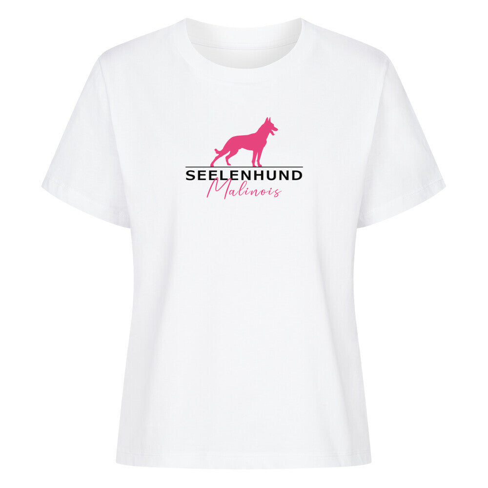 Premium Damen-Shirt "Malinois - Seelenhund" Weiß – hunde-shirt.de