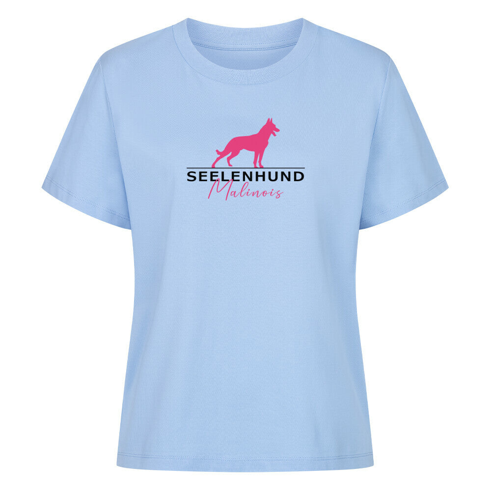 Premium Damen-Shirt "Malinois - Seelenhund" Sky Blue – hunde-shirt.de
