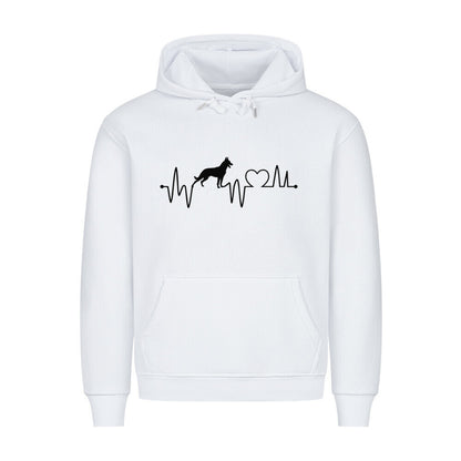 Premium Hoodie "Malinois - Heartbeat" Weiß – hunde-shirt.de