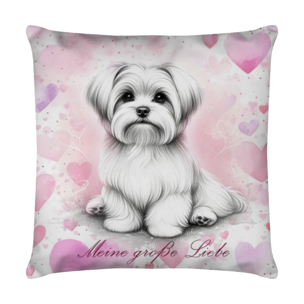 Kissen "Malteser - Meine große Liebe" Weiß – hunde-shirt.de