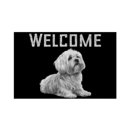Fußmatte "Malteser - WELCOME" Weiß – hunde-shirt.de