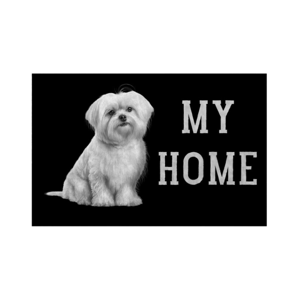 Fußmatte "Malteser - MY HOME" Weiß – hunde-shirt.de