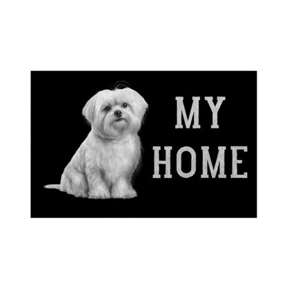 Fußmatte "Malteser - MY HOME" Weiß – hunde-shirt.de