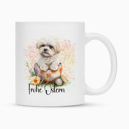 Tasse "Malteser - Frohe Ostern" Weiß – hunde-shirt.de