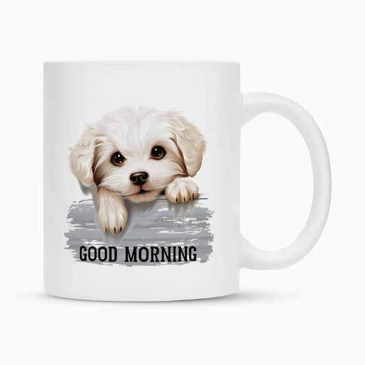 Tasse "Malteser - Good Morning" Weiß – hunde-shirt.de