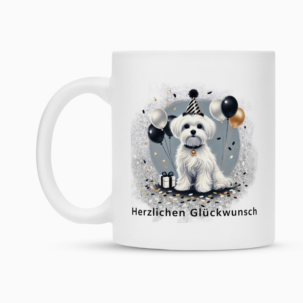 Tasse "Malteser - Herzlichen Glückwunsch II" – hunde-shirt.de