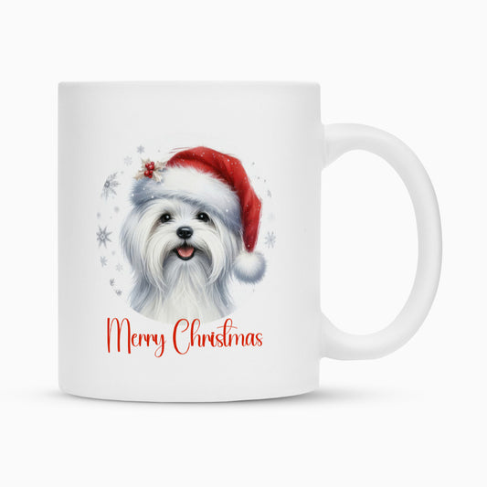 Tasse "Malteser - Merry Christmas" Weiß – hunde-shirt.de