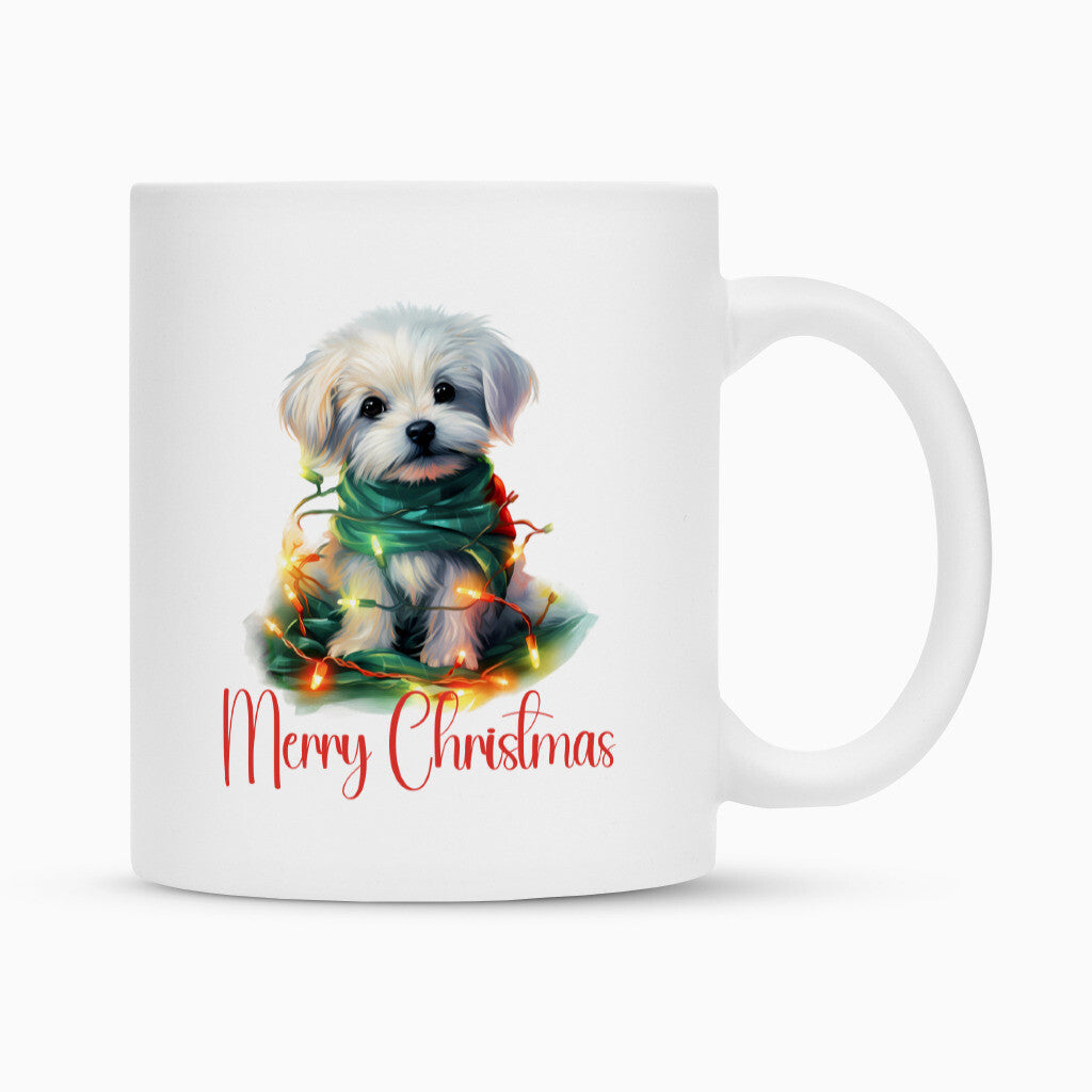 Tasse "Malteser - Funny Christmas" Weiß – hunde-shirt.de