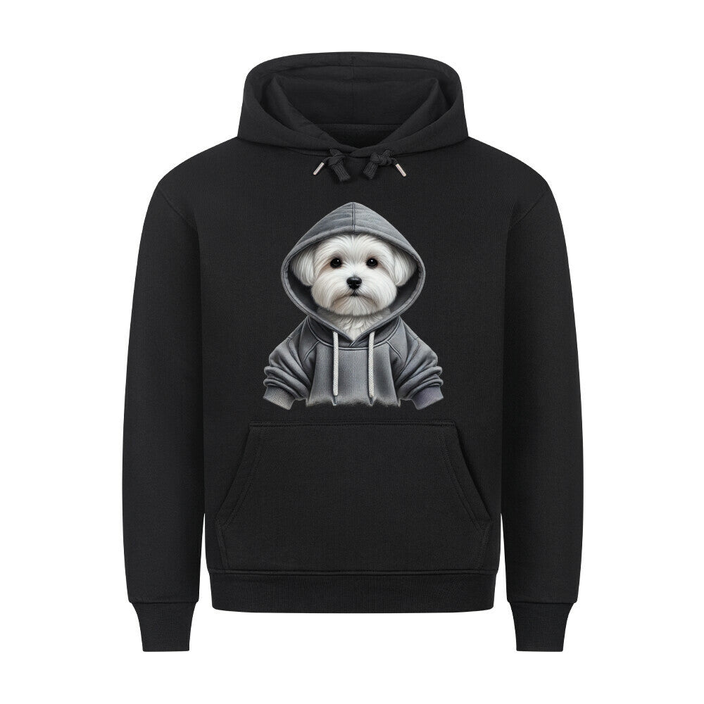 Premium Hoodie "Malteser - Hooded" Schwarz – hunde-shirt.de