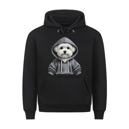 Premium Hoodie "Malteser - Hooded" Schwarz – hunde-shirt.de