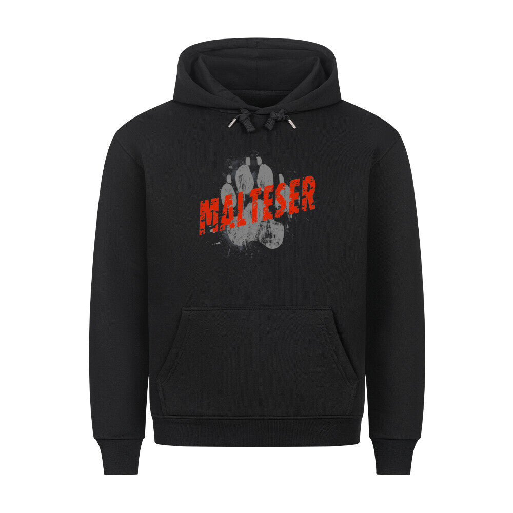 Premium Hoodie "Malteser - PAW" Schwarz – hunde-shirt.de