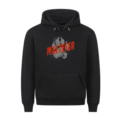 Premium Hoodie "Malteser - PAW" Schwarz – hunde-shirt.de