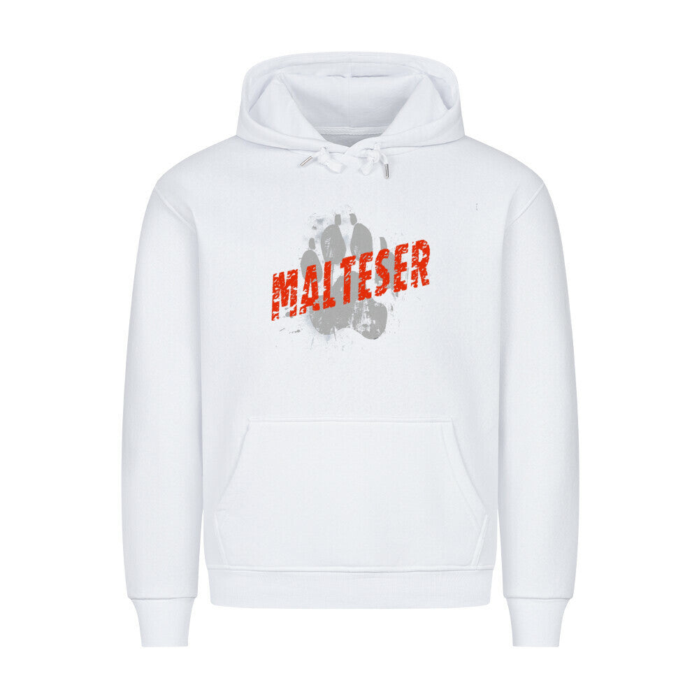 Premium Hoodie "Malteser - PAW" Weiß – hunde-shirt.de