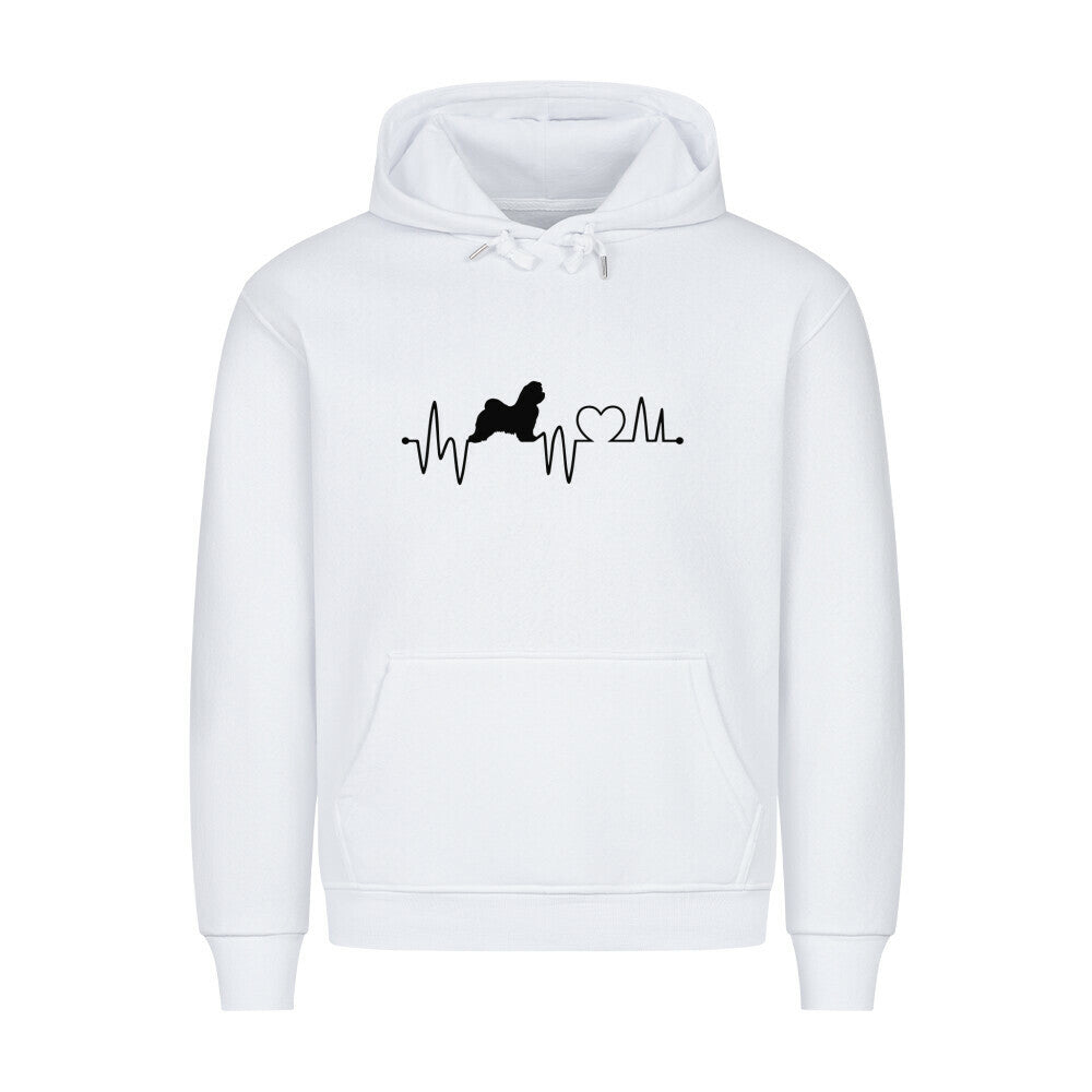 Premium Hoodie "Malteser - Heartbeat" Weiß – hunde-shirt.de