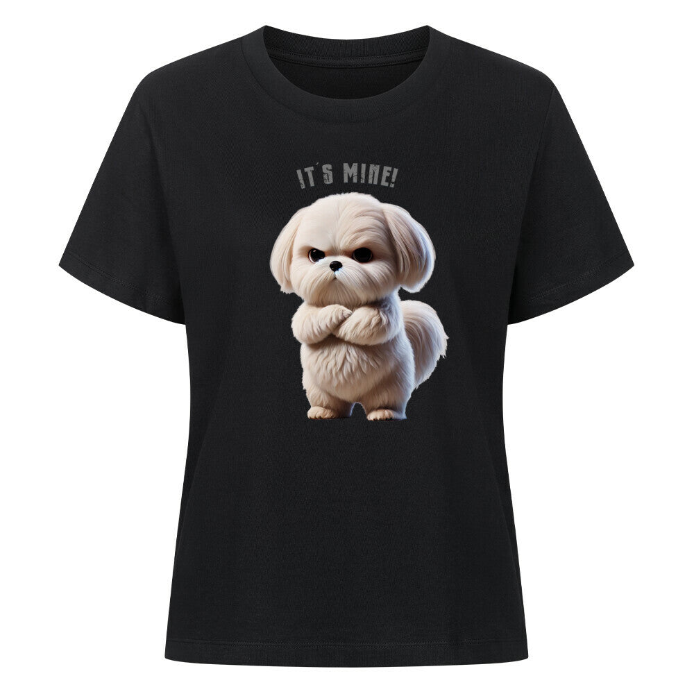 Premium Damen-Shirt "Malteser - It´s mine" Schwarz – hunde-shirt.de