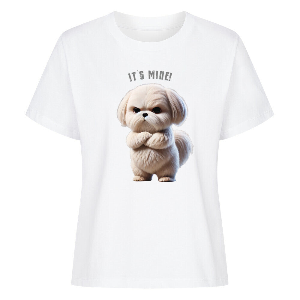 Premium Damen-Shirt "Malteser - It´s mine" Weiß – hunde-shirt.de