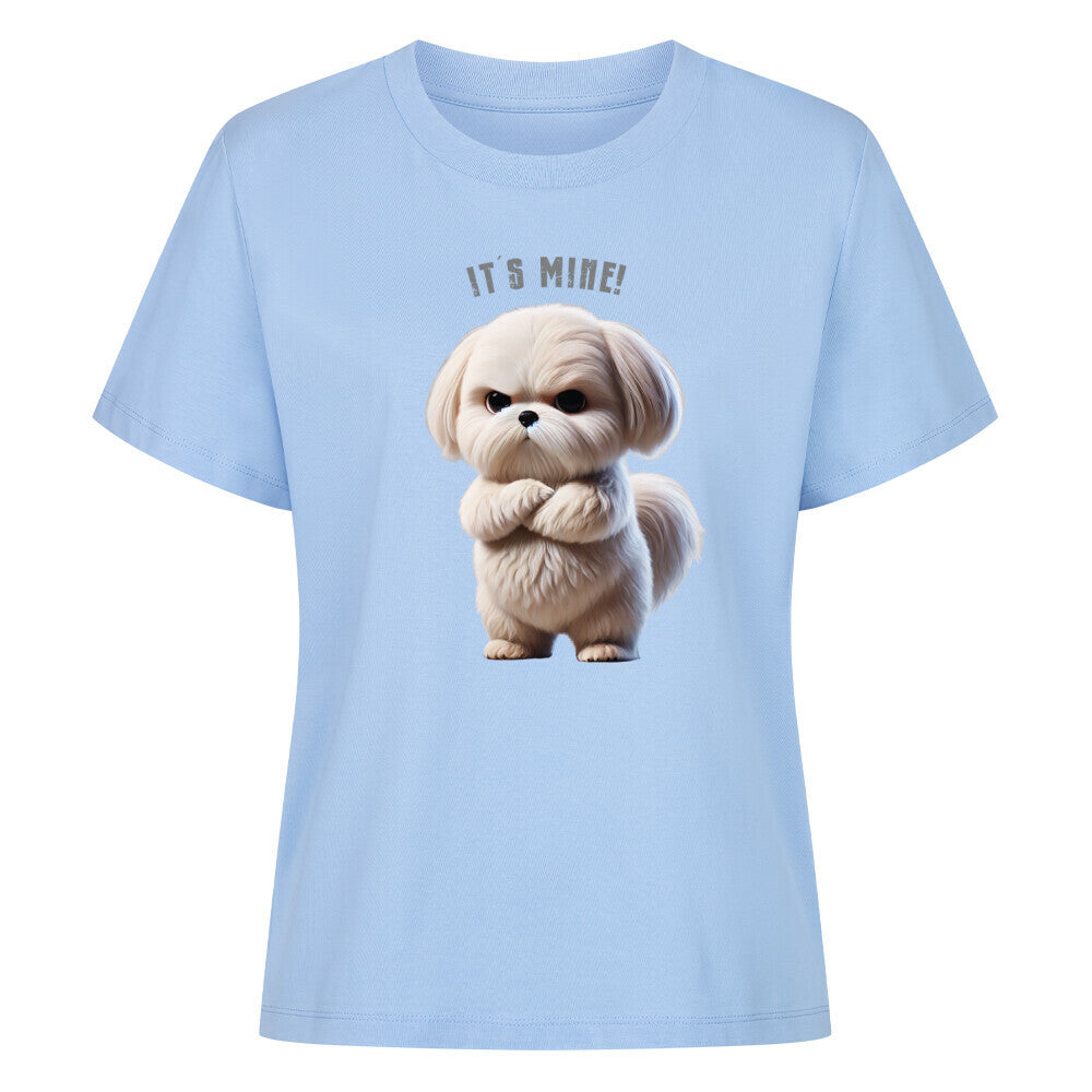Premium Damen-Shirt "Malteser - It´s mine" Sky Blue – hunde-shirt.de