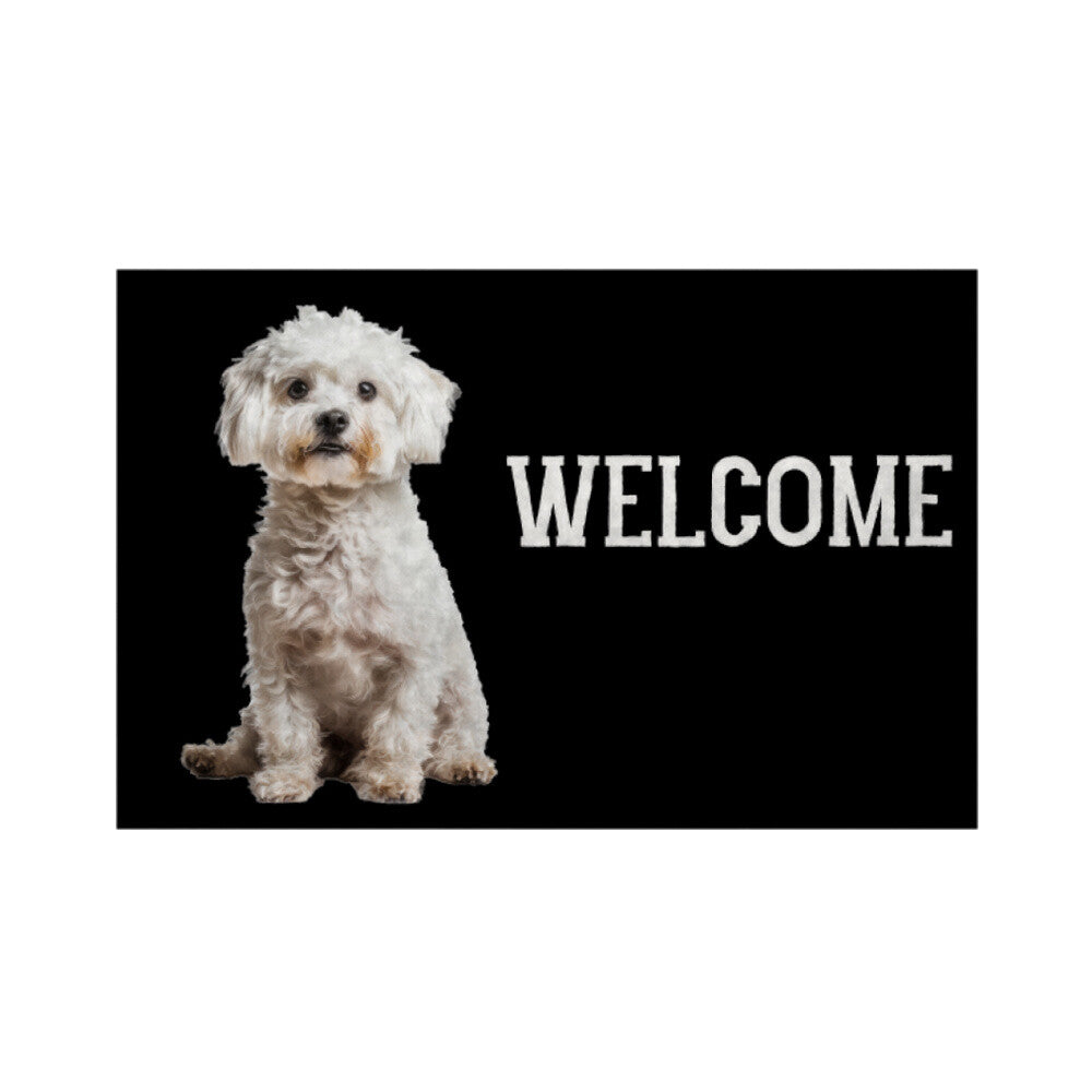 Fußmatte "Maltipoo - WELCOME" Weiß – hunde-shirt.de