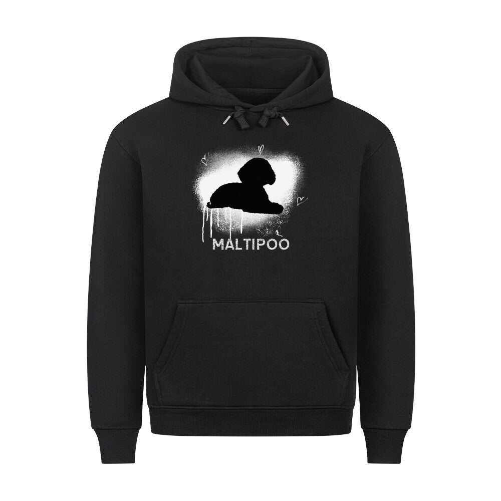 Premium Hoodie "Maltipoo - Brush" Schwarz – hunde-shirt.de