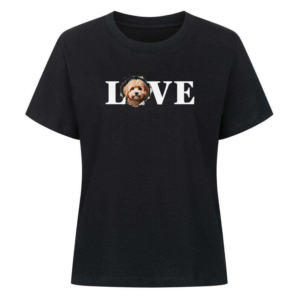Premium Damen-Shirt "Maltipoo - LOVE" Schwarz – hunde-shirt.de