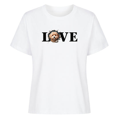 Premium Damen-Shirt "Maltipoo - LOVE" Weiß – hunde-shirt.de