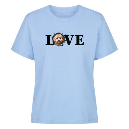 Premium Damen-Shirt "Maltipoo - LOVE" Sky Blue – hunde-shirt.de