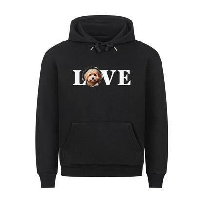 Premium Hoodie "Maltipoo - LOVE" Schwarz – hunde-shirt.de