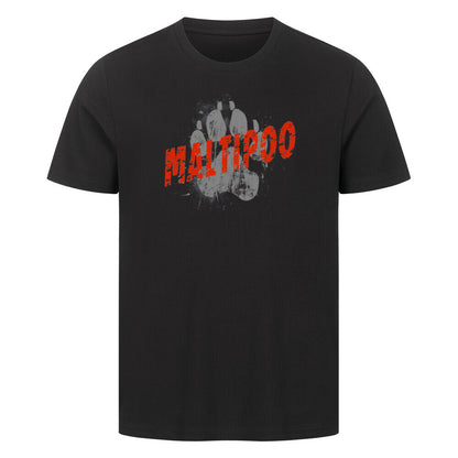 Premium T-Shirt "Maltipoo - PAW" Schwarz – hunde-shirt.de