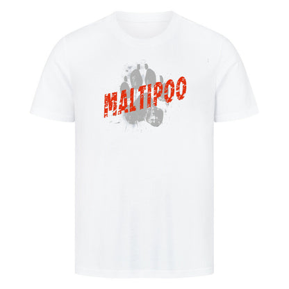 Premium T-Shirt "Maltipoo - PAW" Weiß – hunde-shirt.de